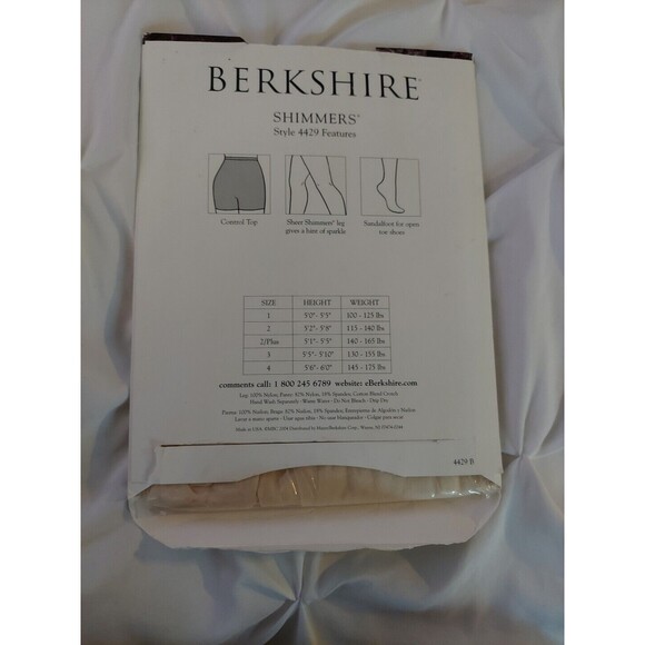 Vintage Berkshire Shimmers Ultra Sheer Control Top Pantyhose, IVORY Size 2/Plus - Picture 6 of 10